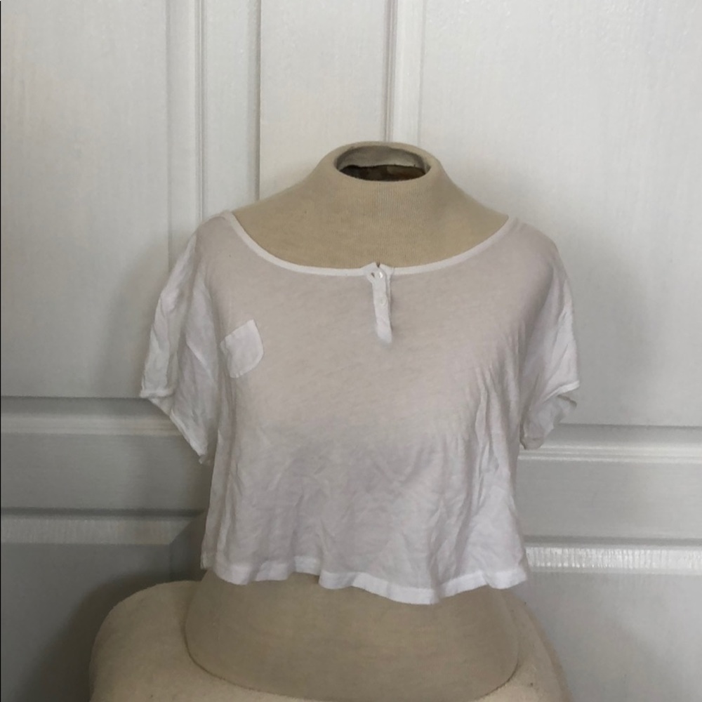 White Tee Crop Top